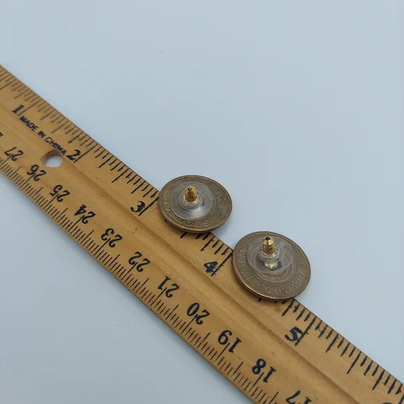 Vtg Subway Token Artisan Earrings, Unique! - Picture 7 of 7